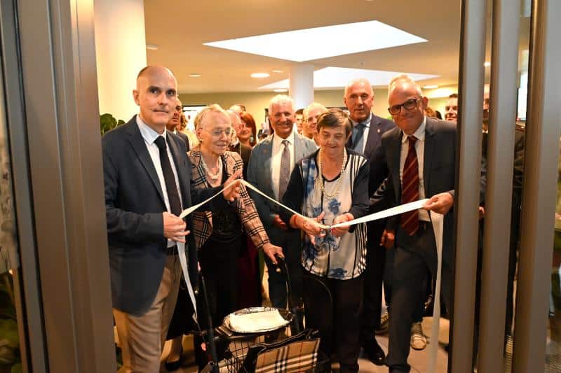 Inaugurazione della Cittadella dell’accoglienza Riva del Garda con autorità e ospiti.